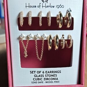House of Harlow 1960 Gold and Pearl Earring Collection
